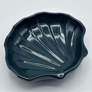 Pfaltzgraff Sea Shell Soap Dish Trinket Dish Key Tray Hunter Green 5 1/2 x 5"